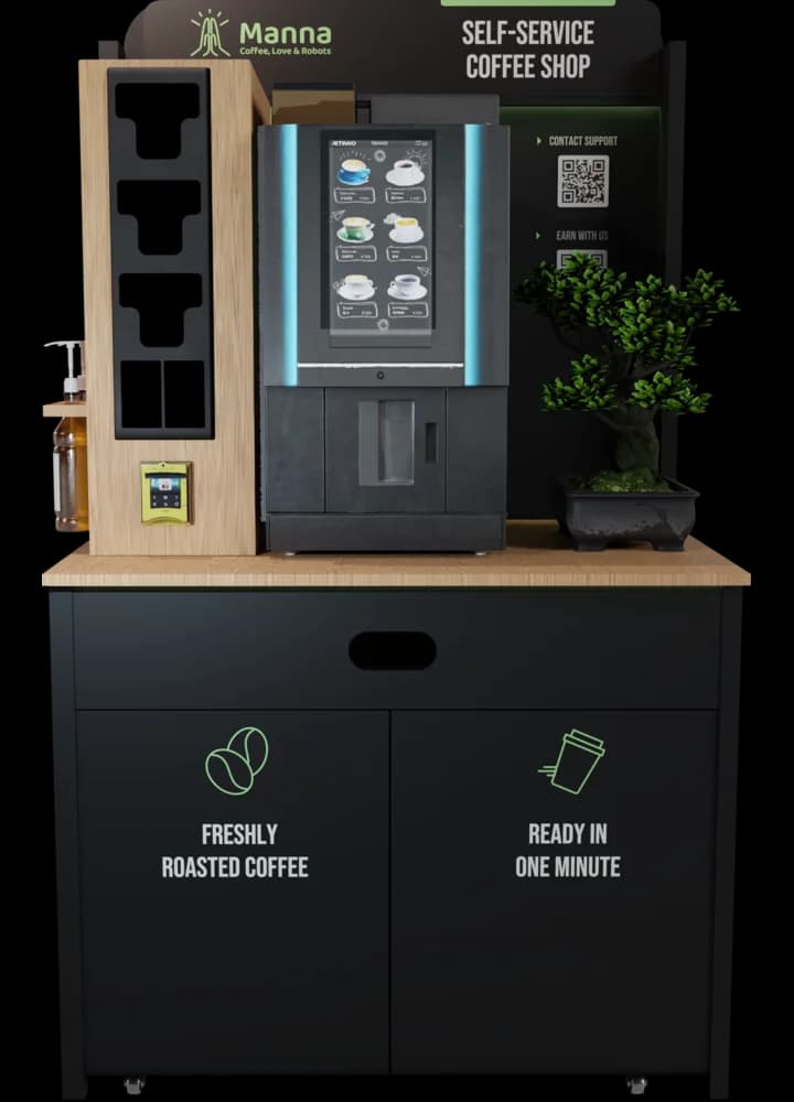 Manna Doppio smart coffee kiosk